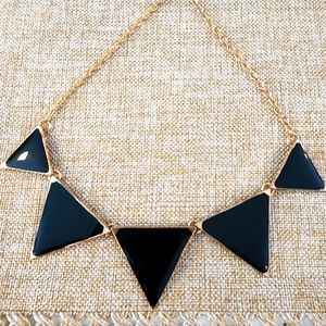 Black & Gold Chic Triangle Necklace